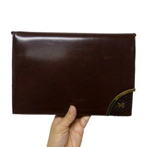 VTG 60s Nina Ricci burgundy handbag / clutch